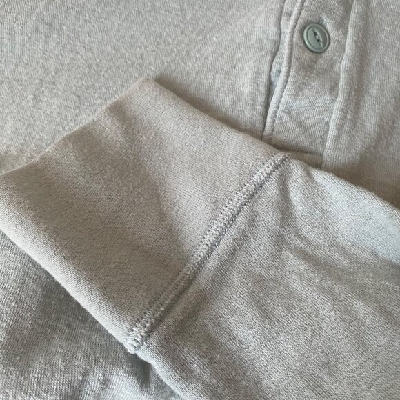 L.L. Bean Men XL Green Henley Long-Sleeve Shirt Button-Front Wool Blend Canada - Picture 7 of 8